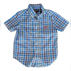 Chaps Shirt Boys 4T Preppy Academia Classic Plaid Casual Lightweight Boho